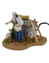 Peasant and hen double movement 12 cm Landi presepe