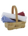 Basket with assorted cloth cm 2,5x1, 5x2, 8 h