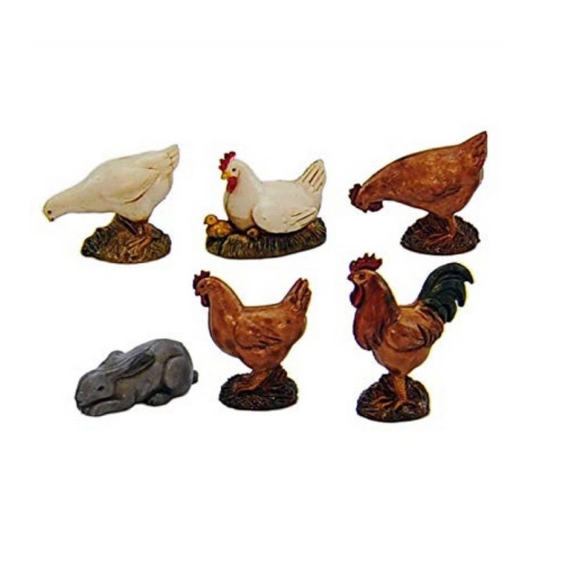 Conjunto de 6 animales de corral Landi Moranduzzo para