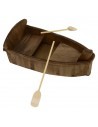 Wooden boat with remi cm 16X8,5X4, 2 h
