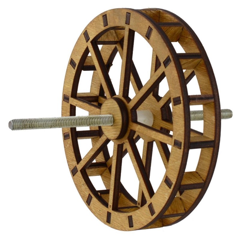 Water mill wheel in wood ø 24 cm