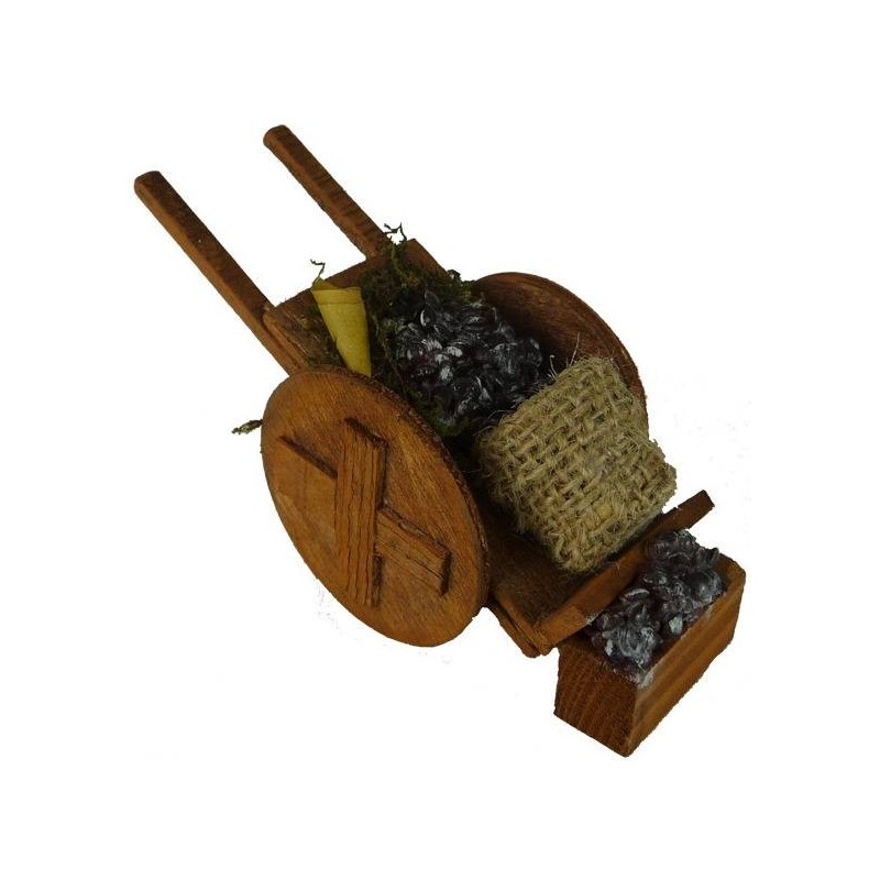 Wooden wagon with castagne cm 13,5x5, 2x5,5h