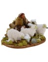 Sitting pastor toasting sheep in series movement 15 cm