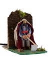 Palestinian farmer with hoe in movement 8 cm for Nativity scene