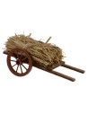 Wagon with straw beams cm 13x7x6, 5 h