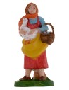 Peasant with goose and cesta of 10 cm series eggs in pvc
