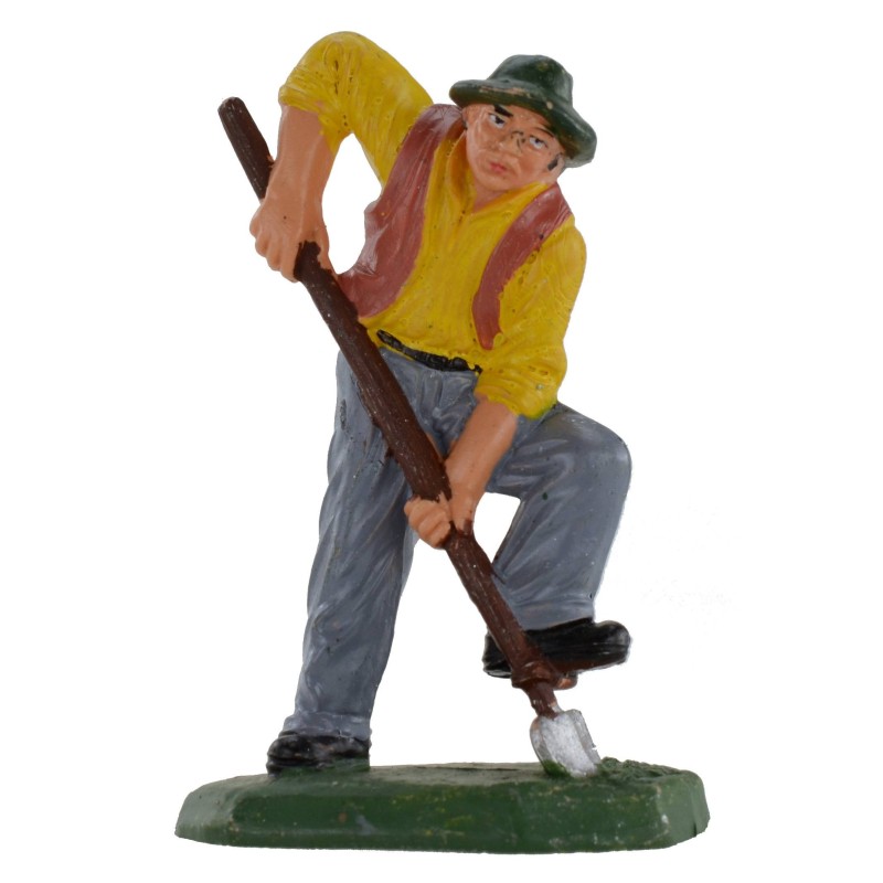 Campesino que cava serie de 8 cm en PVC Mundo Pesebres