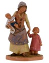 Mamma con neonato e bambina 12 cm Fontanini Mondo Presepi