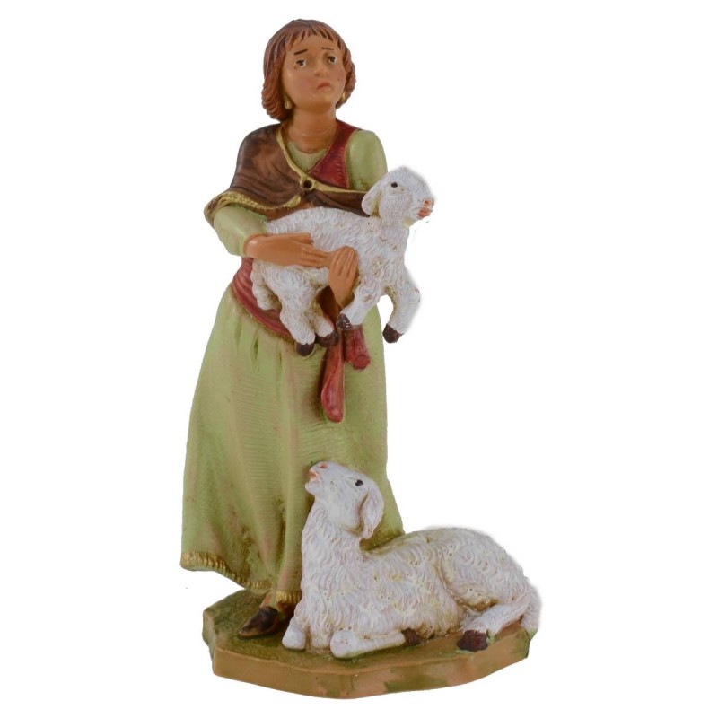 Donna con pecore 12 cm Fontanini Mondo Presepi