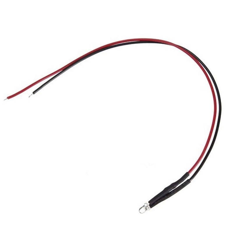 Led efecto fuego 3 mm parpadeante rojo 9-12v.