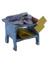 Wooden bench with fish cm 6,5x5, 5x7 h for statues from 12 cm