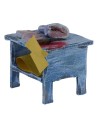 Wooden bench with fish cm 6,5x5, 5x7 h for statues from 12 cm