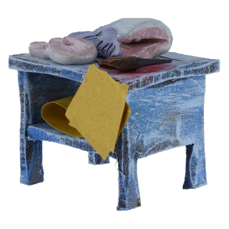 Wooden bench with fish cm 5,5x4, 5x6 h for statues from 10 cm