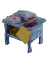 Banco in legno con pesce cm 5,5x4,5x6 h per statue da 10 cm