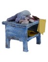 Wooden bench with fish cm 5,5x4, 5x6 h for statues from 10 cm