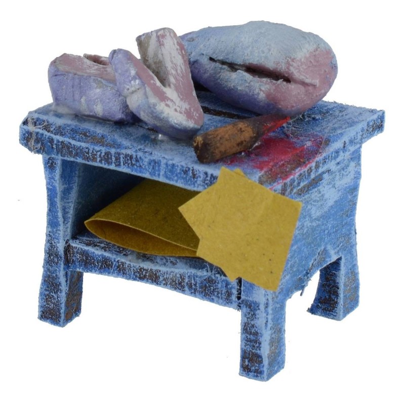 Wooden bench with fish cm 3,5x3x4 h for statues from 6 cm