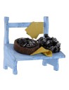 Wooden bench with mussels cm 7,5x5x7, 5 h for statues from 10 cm