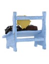 Wooden bench with mussels cm 7,5x5x7, 5 h for statues from 10 cm