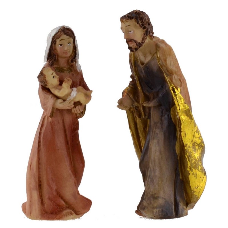 Natividad 3 figuras en resina 8 cm Mundo Pesebres