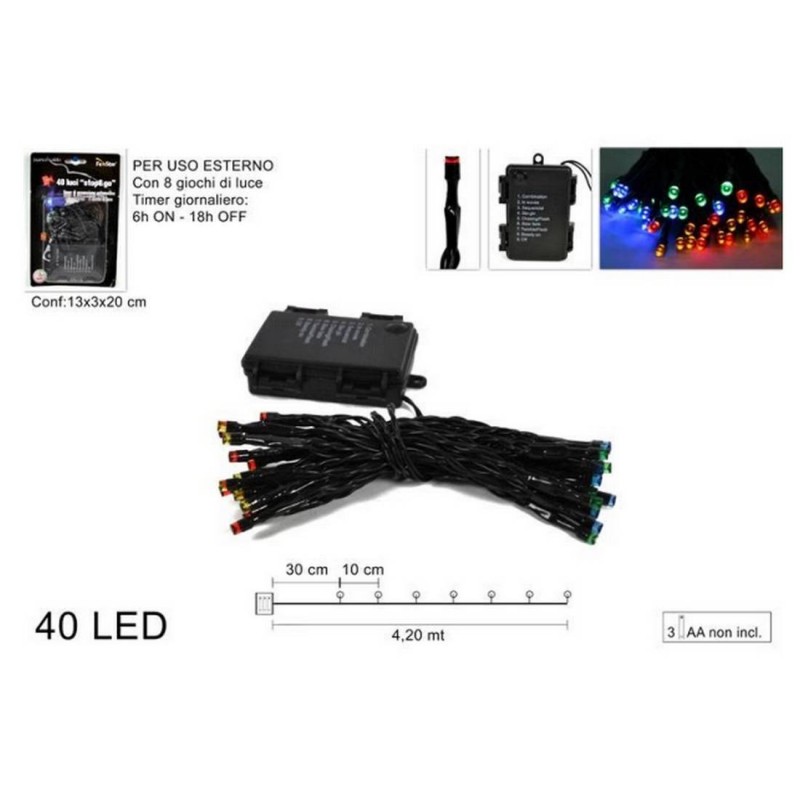 Serie 40 Led Ester.-Inter. coloridas a