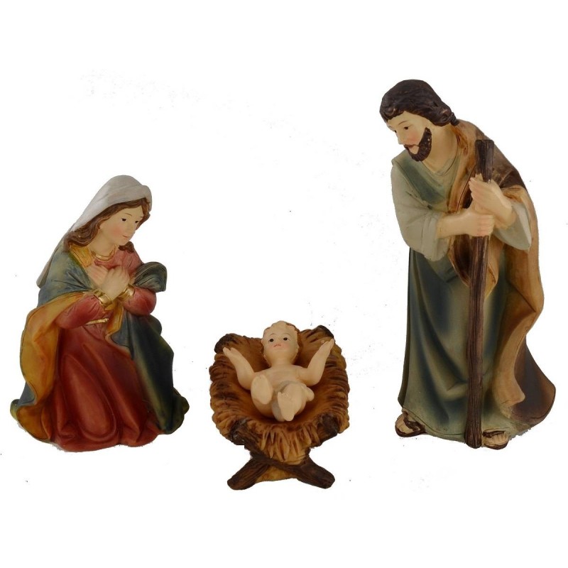 Natività 3 soggetti 12 cm in resina Mondo Presepi