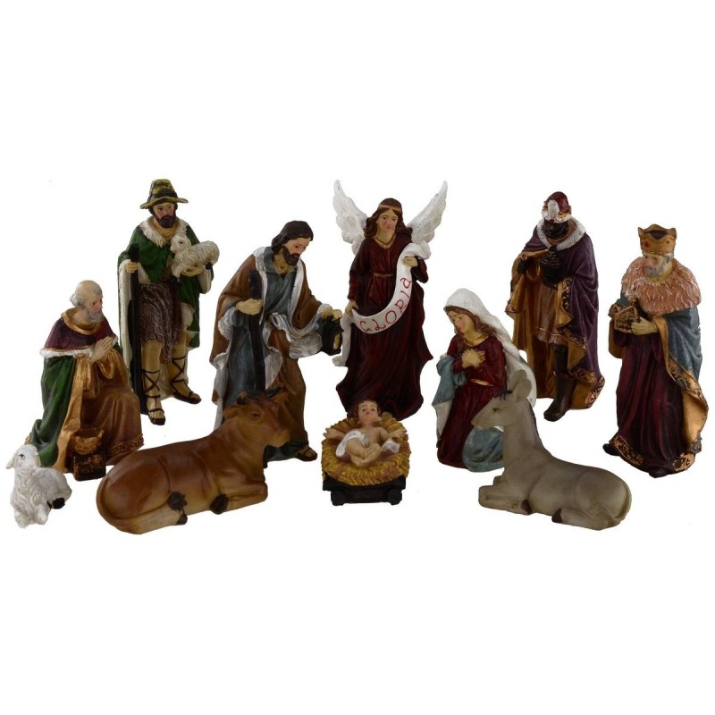 Conjunto de Natividad de 11 figuras de 15 cm en resina Mundo