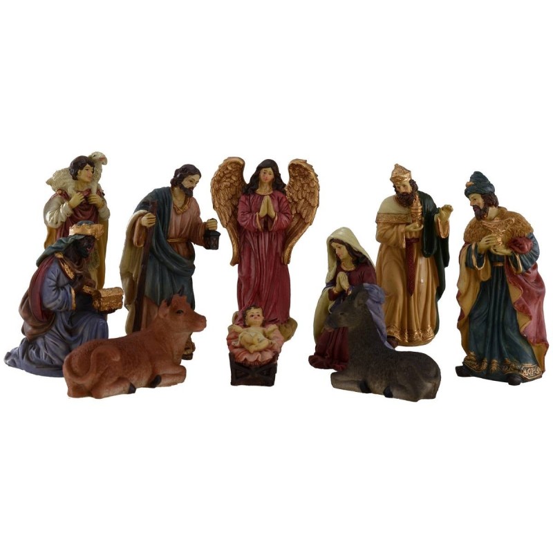 Natividad en conjunto de 10 figuras de 15 cm en resina