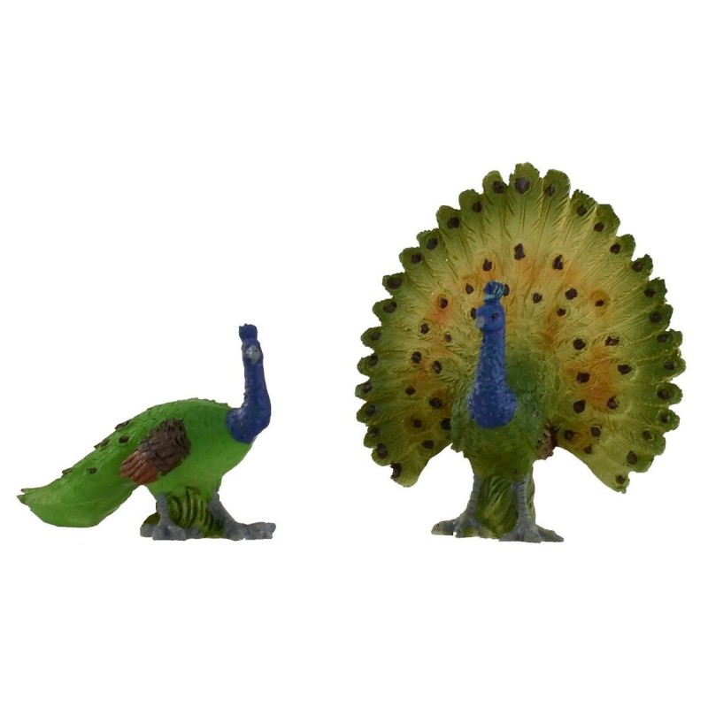 Conjunto de 2 pavos reales para estatuas de 10 cm Mundo Belenes