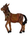 Cavallo marrone con briglie e sella per statue 12 cm Mondo