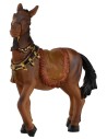 Cavallo marrone con briglie e sella per statue 12 cm Mondo