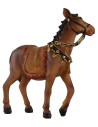 Cavallo marrone con briglie e sella per statue 12 cm Mondo