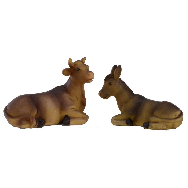 Set bue e asino per statue 10 cm Mondo Presepi