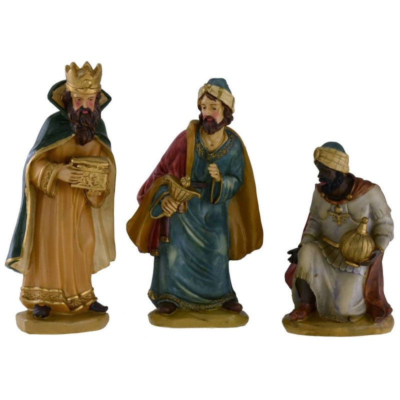 Juego de 3 Reyes Magos en resina serie 25 cm para belén