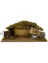 Hut with fire and functioning fountain cm 54x25x21 h for 8-10