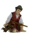 Kneeling shepherd 9 cm series in resin