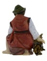 Kneeling shepherd 9 cm series in resin