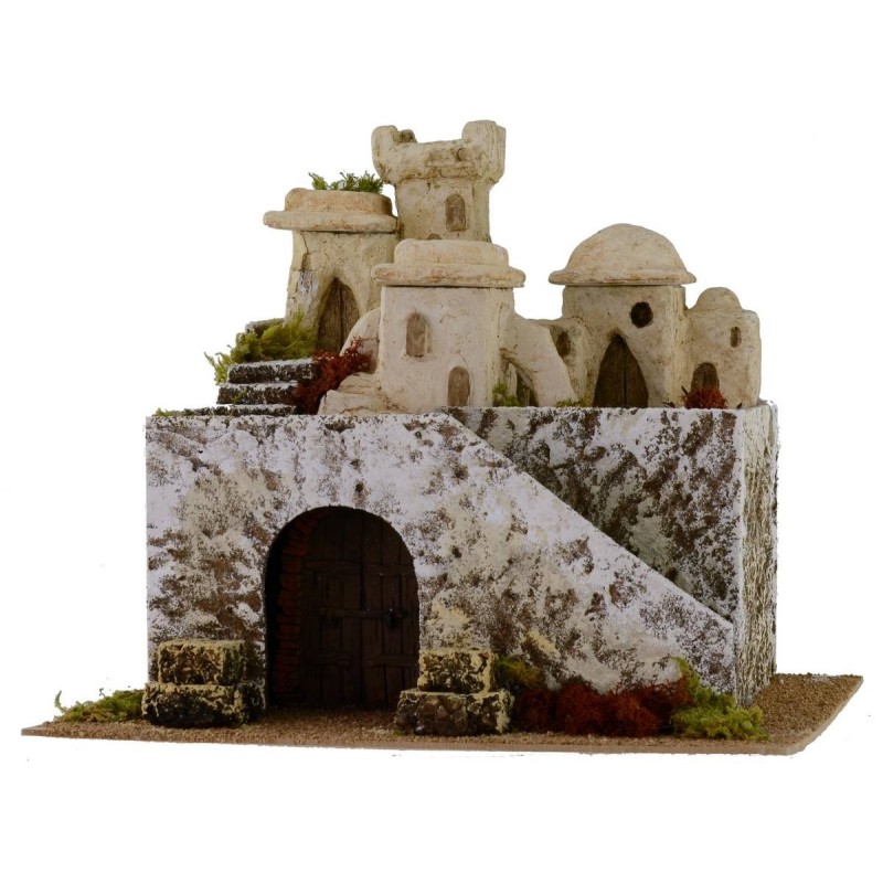 Palestinian village on two floors cm 37,5x31x31, 5 h