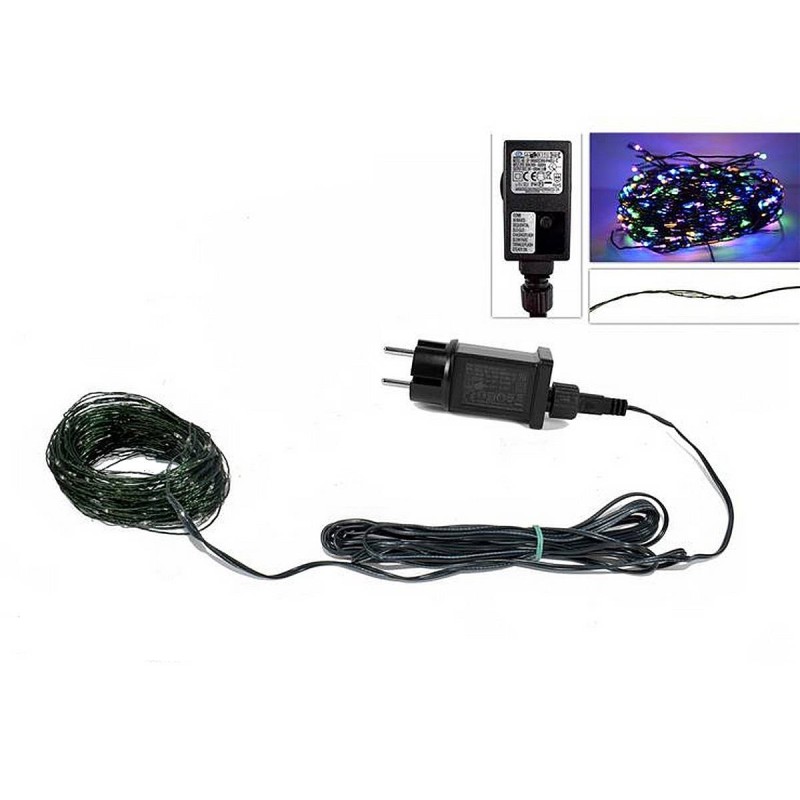 Cadena de 100 micro LED multicolor con juegos 220V. Mondo Presepi