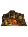 Illuminated crib complete with Nativity Landi cm 10 with