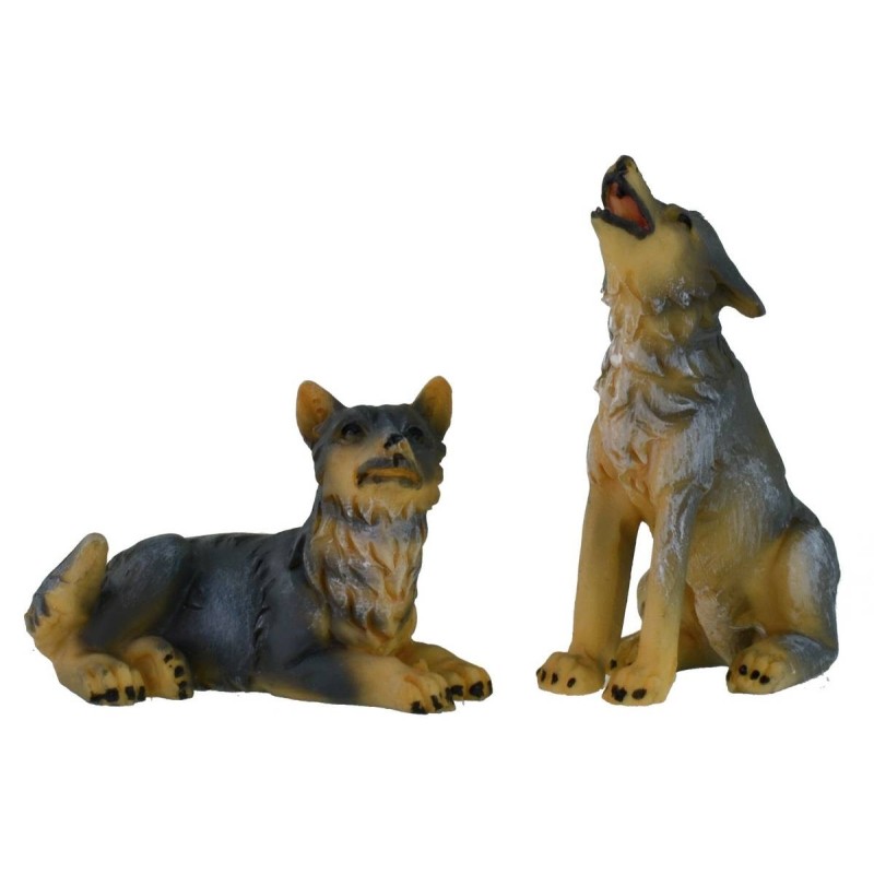 Conjunto de dos lobos para estatuas de 10-12 cm Mundo Pesebre