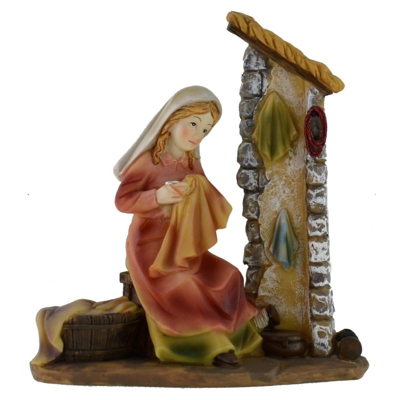 Ricamatrice serie 12 cm in resina Mondo Presepi