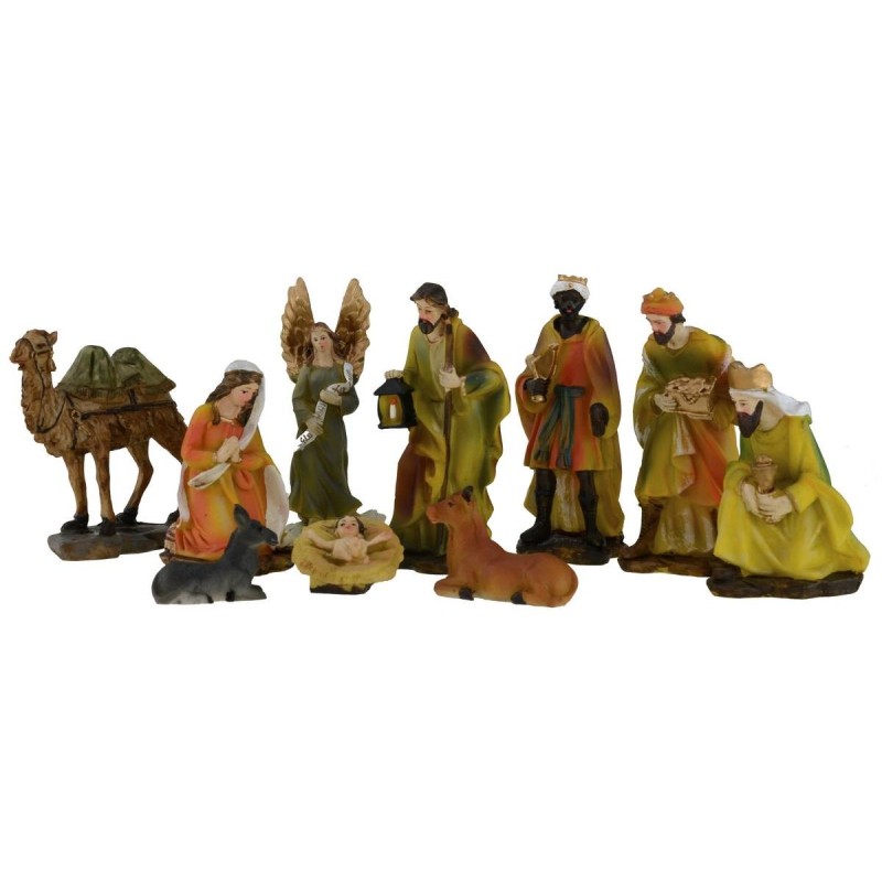 Set 10 figures 12 cm Nativity scene, Three Wise Men, angel and