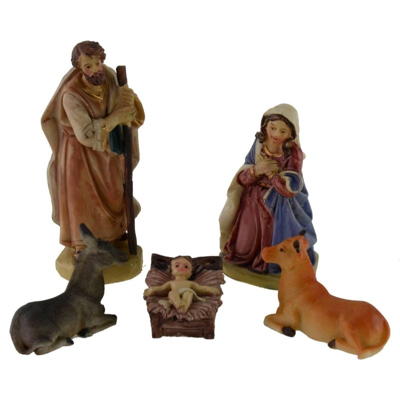 Natividad 5 figuras en resina serie 11 cm Mundo