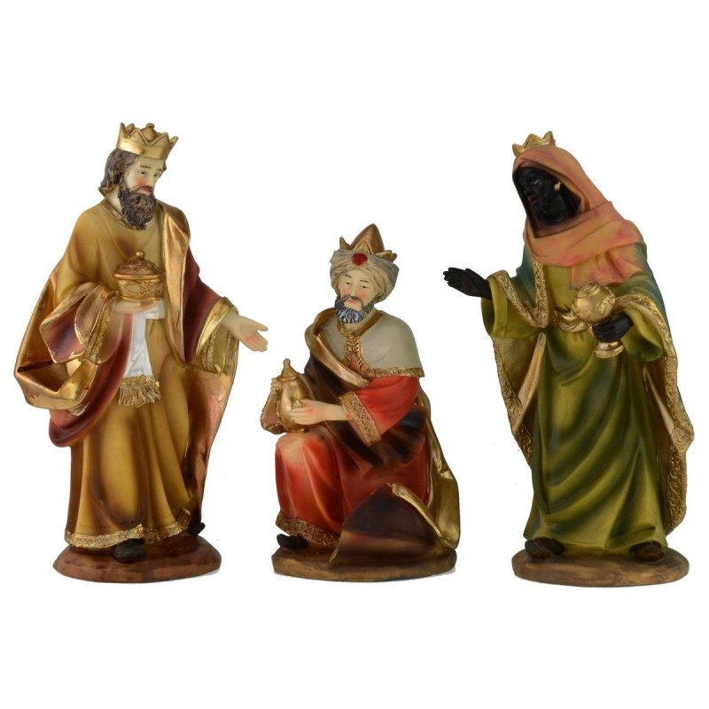 Conjunto de 3 Reyes Magos en resina serie 20 cm Mundo Pesebre