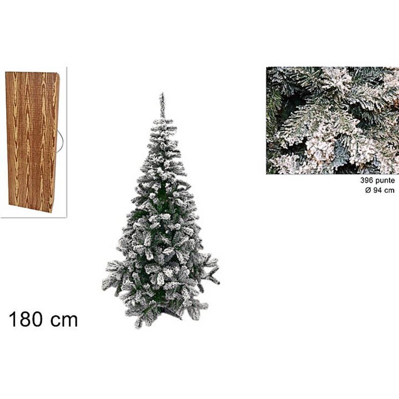 Albero di Natale con neve 180 cm rami 396 Mondo Presepi