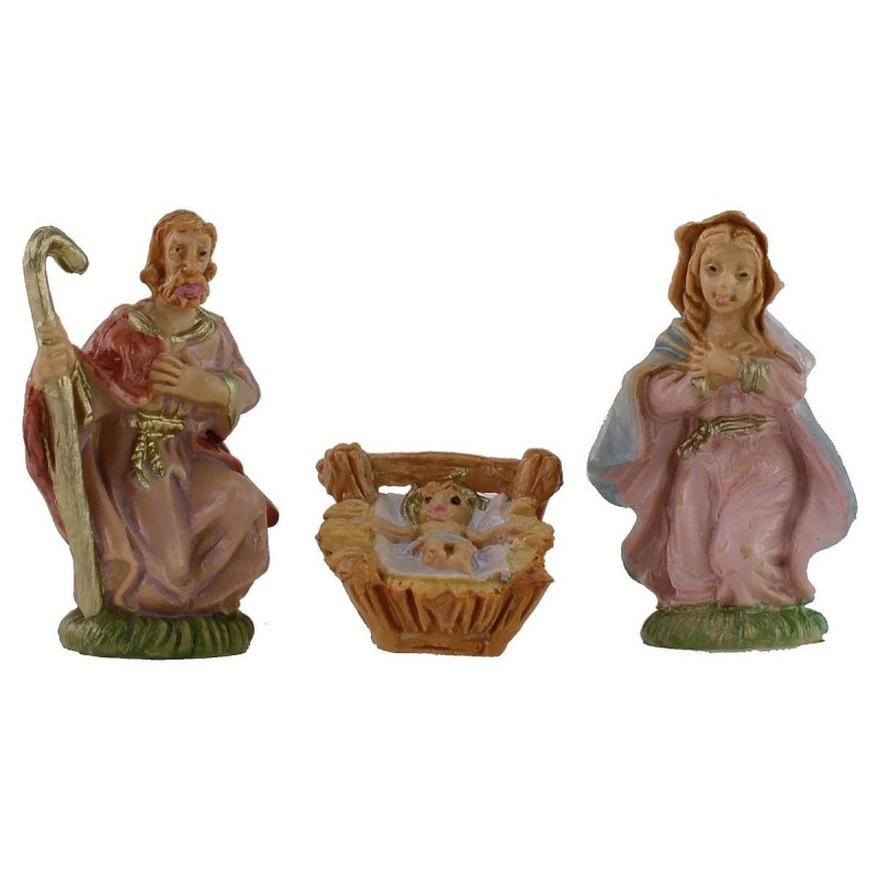 Natividad 3 figuras 4 cm en PVC Mundo Pesebres