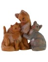 Famiglia di gatti serie 12 cm Fontanini Mondo Presepi