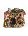 Presepe con fontana funzionante e grotta cm 37,5x27x30 h Mondo