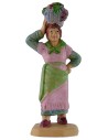 Woman with basket on the head cm 8 in pvc lux