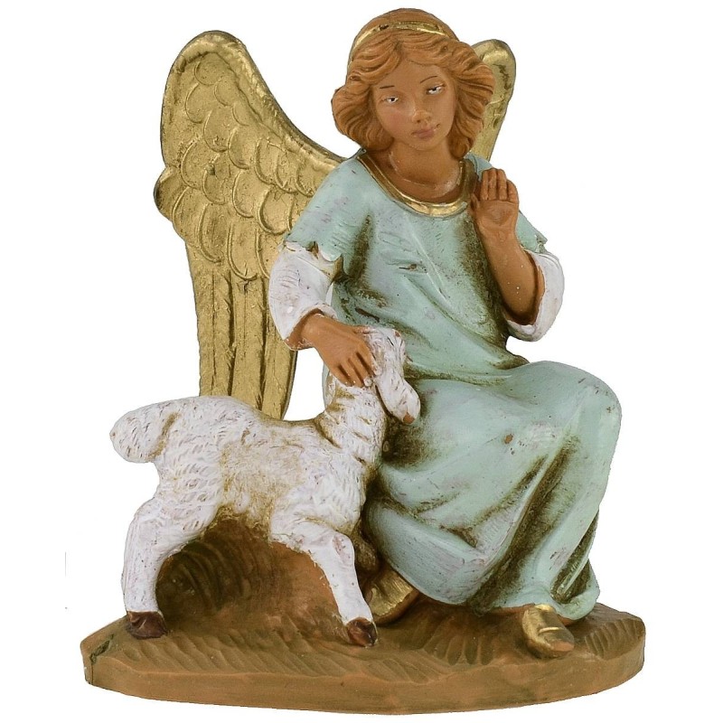 Sitting angel with sheep 12 cm series Fontanini